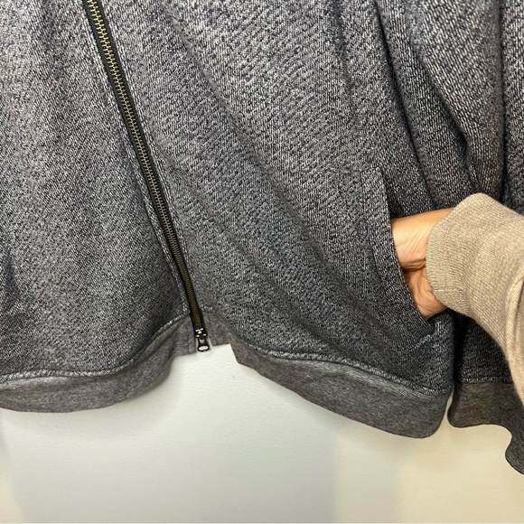 J Jill Cotton Full Zip Sweater Jacket Pocket Gray Sz XL Casual Fall Loungewear - Picture 4 of 9